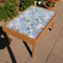 Handcrafted Large Ceramic Top Table – Pine Wood Art - (8–10) kg