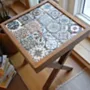 Handcrafted Small Ceramic Accent Table – Pine Wood Side Table - 3 Kg