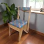 Handcrafted Dining Chair – Pine Wood Upholstered Seat Back - 8 Kg