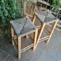 Handcrafted High Arabic Stool – Beech Wood Halfa Weave Counter Seat - 4 Kg
