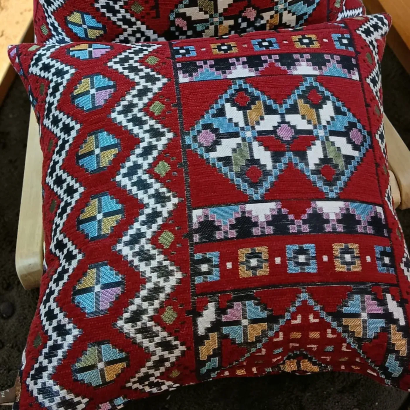 Handcrafted Bedouin Cushion Cover – Square Woven Design (43×43 cm)