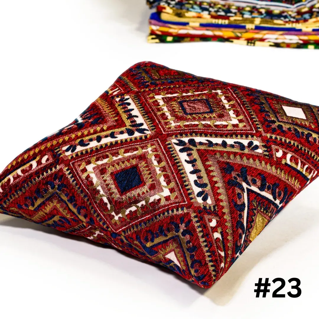 Handcrafted Bedouin Cushion Cover – Square Woven Design (43×43 cm)