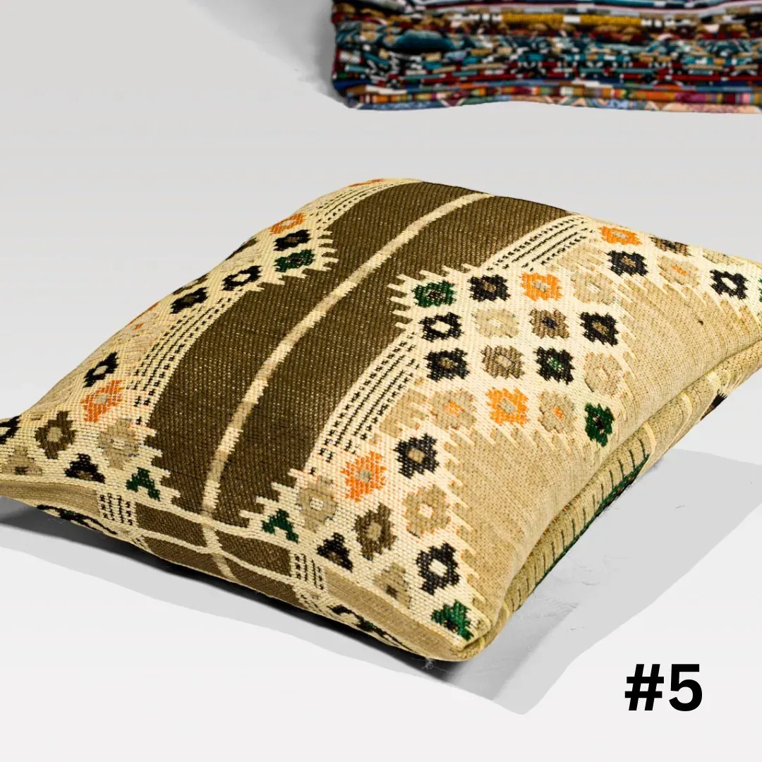 Handcrafted Bedouin Cushion Cover – Square Woven Design (43×43 cm)