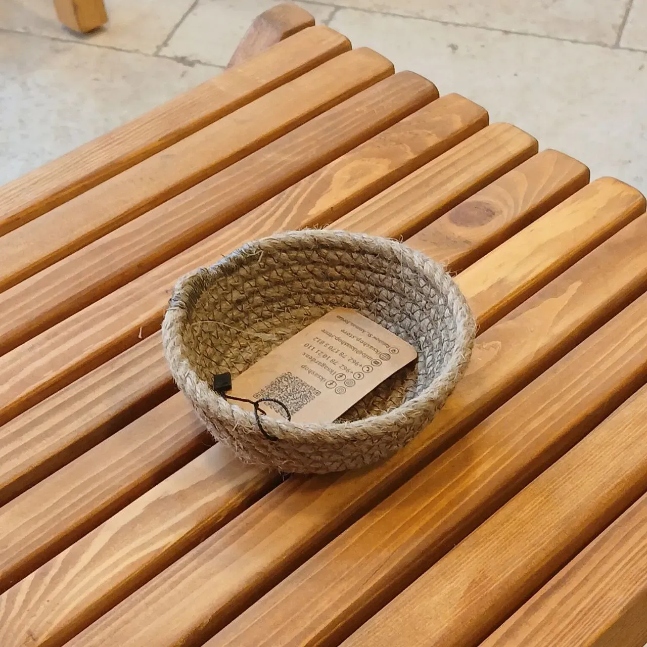 Handcrafted Stitched Jute Pouch – Natural Fiber Storage Bag (13×5 cm)