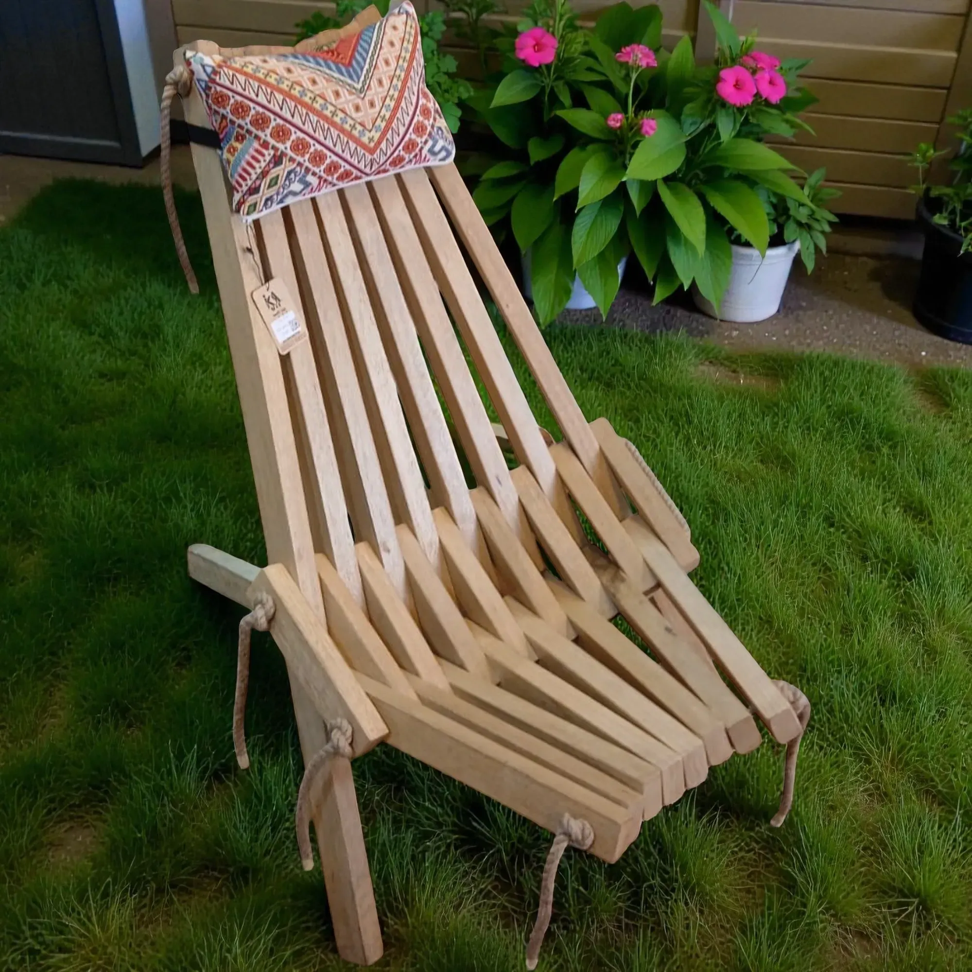 Handcrafted Foldable Teak Trap Chair – Solid Wood - 11 Kg