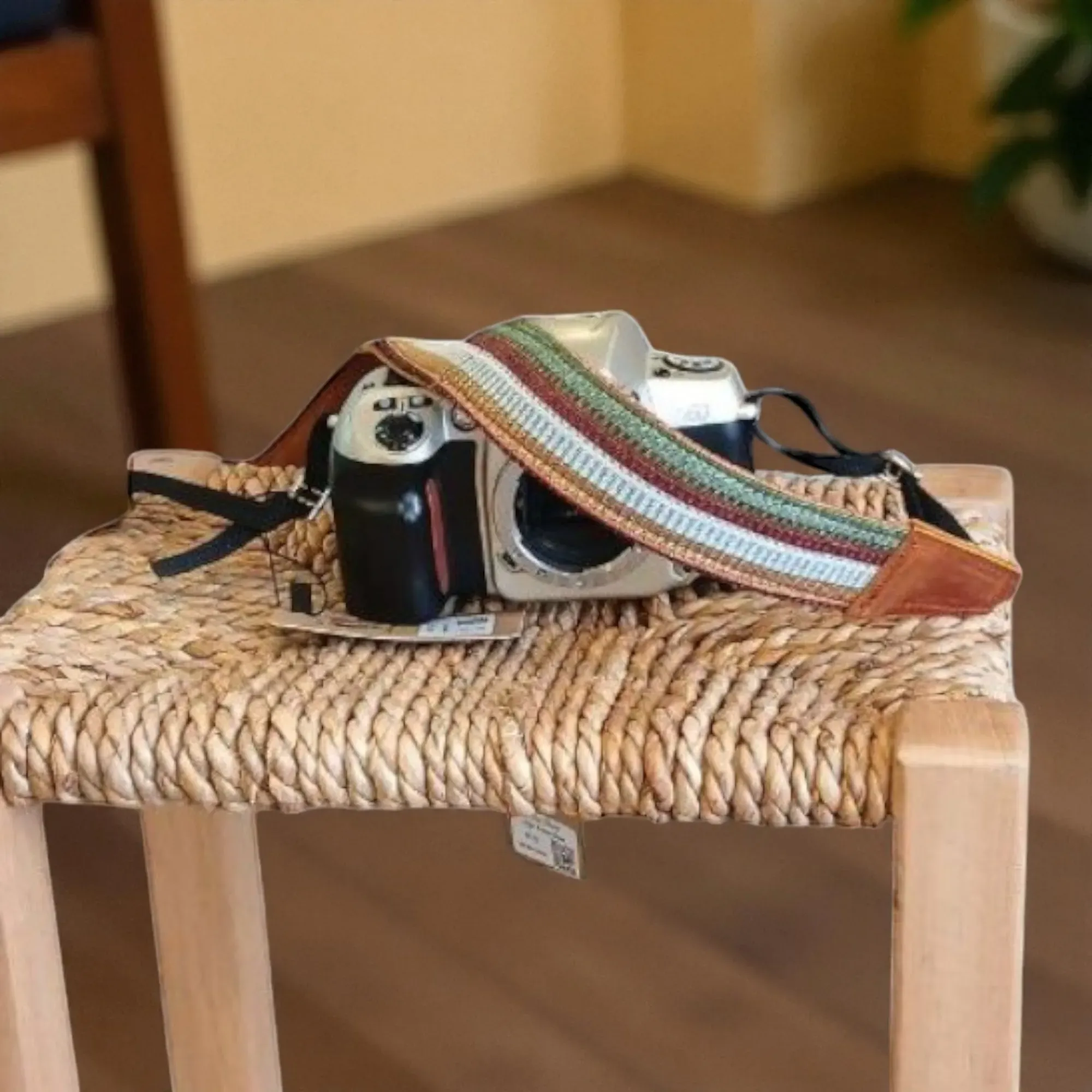 Handcrafted Camera Strap – Fabric Leather Adjustable Design