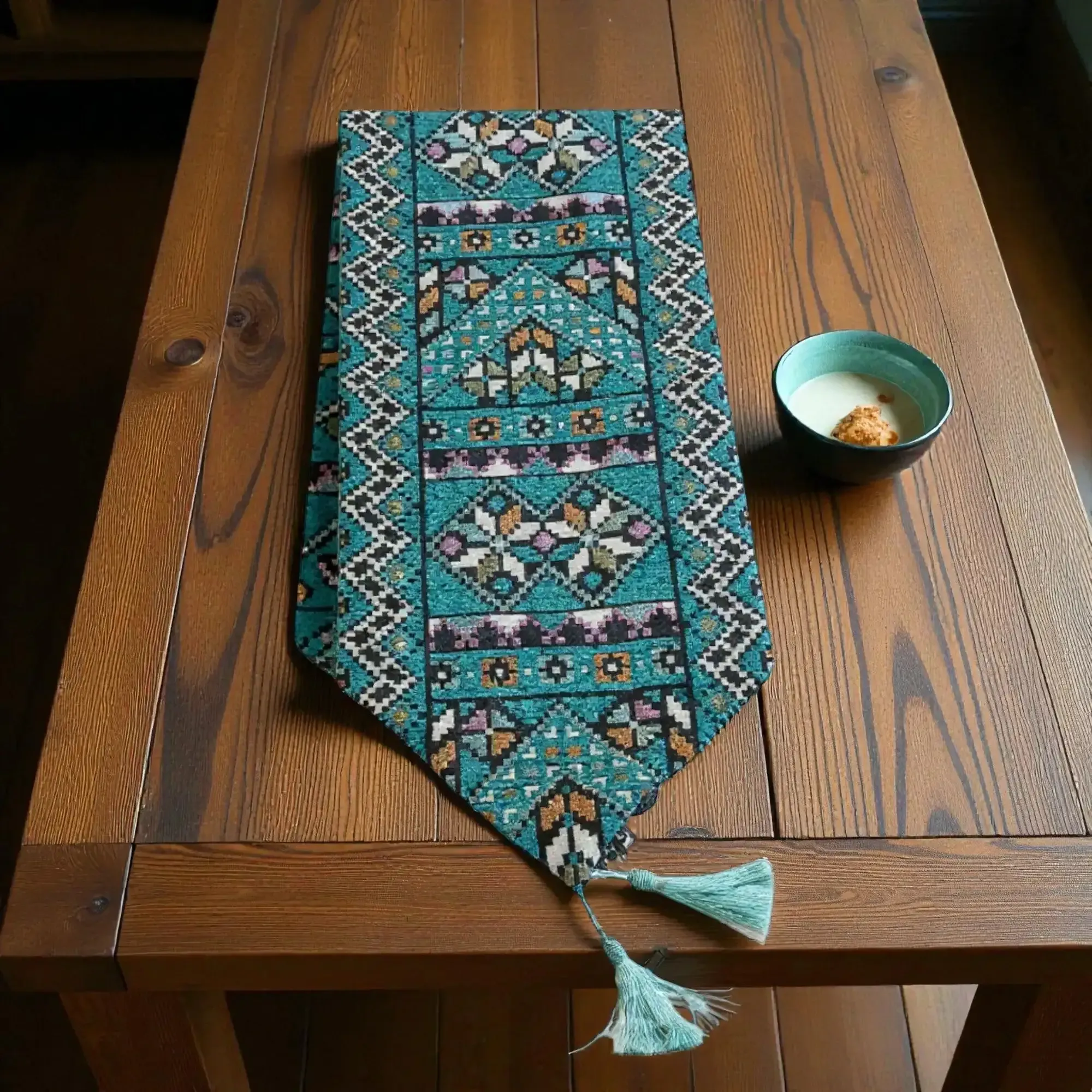 Elegant Handcrafted Table Runner – Premium Fabric (150×36 cm)