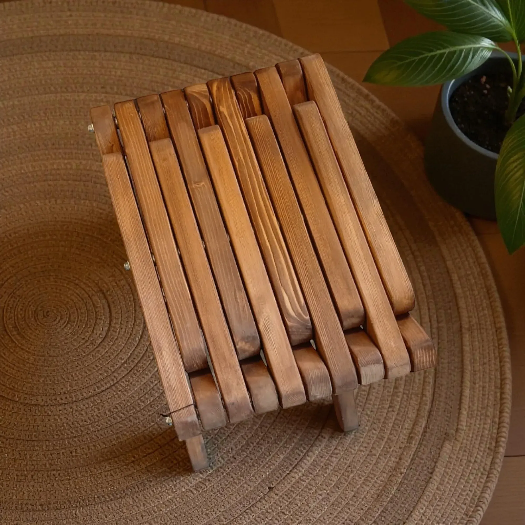Handcrafted Foldable Small Wood Table – Swedish Pine
