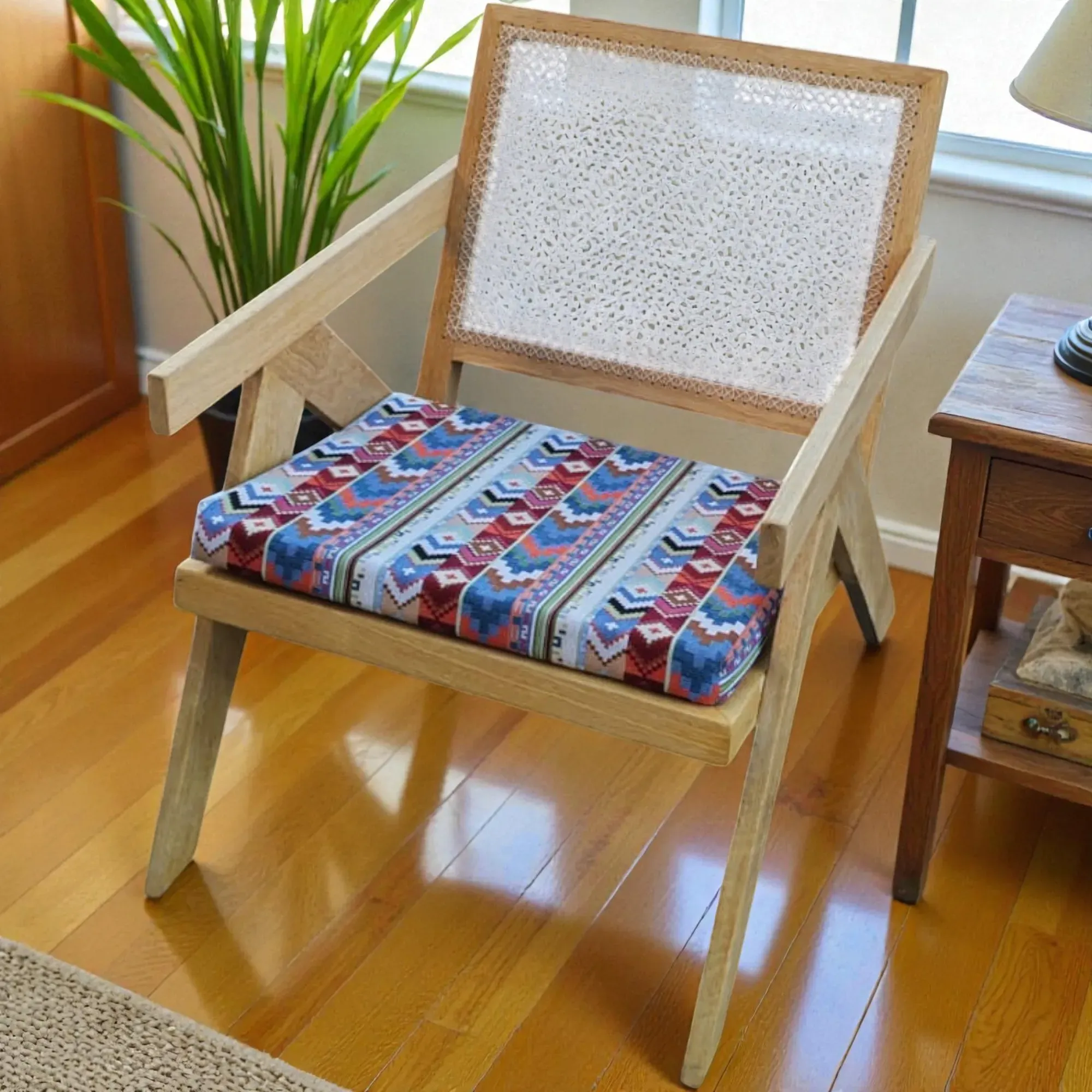 Handcrafted VIP Chair – Teak Wood Natural Woven Backrest Seat - (8–10) kg