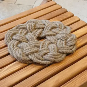 Handcrafted Braided Jute Coaster – Large Round Mat - 23 cm 